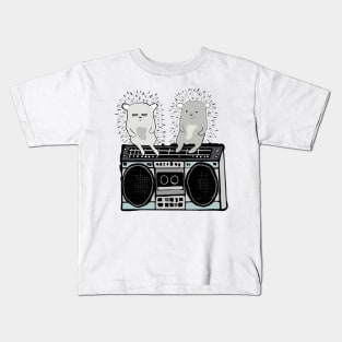 Hedgehogs on Boombox Kids T-Shirt